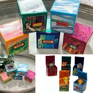 Vintage 1995 Burger King Lion King Puppet Boxes Set Of Five Happy Meal‎ Toys